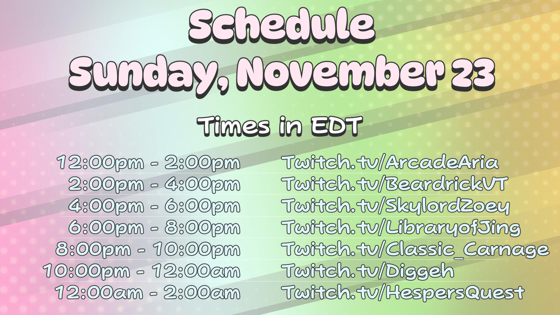 Sunday, November 23rd