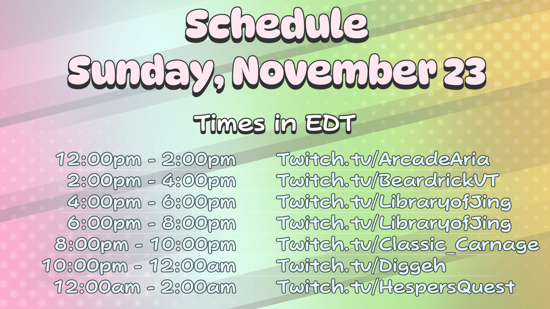 Sunday, November 23rd